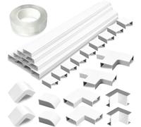 Canalina per cavi 3M, 20 x 10 mm, autoadesiva, per cavi elettrici, gestione dei cavi per nascondere il cavo TV, bianco (con accessori di collegamento)