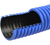 Canalina per cavi a doppia parete, 50 m, Ø 32 mm, in polietilene con parete esterna ondulata e parete interna liscia, ponte per cavi 450 N, tubo corrugato, posa nel terreno per tubo vuoto