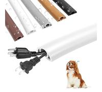 Canalina per cavi autoadesiva bianca Premium - Guida cavi flessibile per casa, ufficio e scuola - Senza odore e resistente ai morsi - Universale per pavimento, uso interno ed esterno (Bianco, 2m)