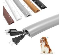 Canalina per cavi autoadesiva grigia Premium - Guida cavi flessibile per casa, ufficio e scuola - Senza odore e resistente ai morsi - Universale per pavimento, uso interno ed esterno (Grigia, 2m)