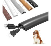 Canalina per cavi autoadesiva nera Premium - Guida cavi flessibile per casa, ufficio e scuola - Senza odore e resistente ai morsi - Universale per pavimento, uso interno ed esterno (Nero, 3m)