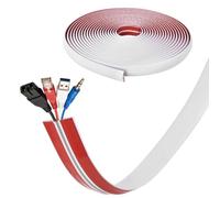 Canalina per cavi flessibile da 20 m, larghezza 5 cm, autoadesiva, in PVC, con profilo anti-inciampare, per pavimento e parete, facile da tagliare, autoadesiva, per casa e ufficio