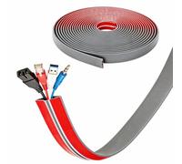 Canalina per cavi flessibile da 20 m, larghezza 5 cm, autoadesiva, in PVC, con profilo anti-inciampare, per pavimento e parete, facile da tagliare, autoadesiva, per casa e ufficio