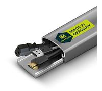 Canalina per cavi in alluminio Berlin 30/50/75/100 cm, bianco/nero/spazzolato/bronzo chiaro (30 cm, alluminio spazzolato e anodizzato)