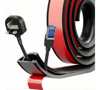 Canalina per cavi nera, 35 x 15 mm, flessibile, autoadesiva, per pareti del pavimento e esterni, 2 - 3 cavi a forma di D, canalina per cavi TV, apertura laterale, facile installazione, 2 m