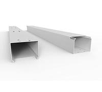 Canalina per cavi Pro con foro inferiore, alloggiamento per cavi, 2 m, 80 x 60 mm, 2 x 1 m, bianco