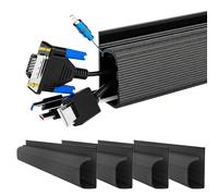 Canalina per cavi sotto la scrivania, canalina per cavi autoadesiva, senza trapano, organizer per cavi da scrivania con canali a J, per organizzare i cavi elettrici del PC da ufficio, 40 cm