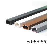 Canalina portacavi quadrata in PVC autoadesiva, kit di gestione dei cavi for ufficio domestico, 3 pezzi da 1 m di lunghezza con accessori(Brown,24x14mm)