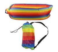 Canapé gonflable, chaise longue portable gonflable en tissu polyester 190T résistant aux déchirures, conception à remplissage par le vent sans pompe, livré avec sac de rangement (Arcobaleno)