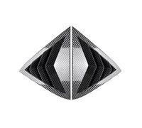 Canards Carrozzeria Compatibile Con Ford Per Fiesta Per MK7 Per MK7.5 2008-2017 Kit Carrozzeria Spoiler Adesivo Bocchette Ventilazione Laterali Lunotto Posteriore Dell'auto(Carbon Look)