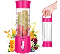 Canareen Frullatore Elettrico Frullatore Portatile - Blender da 500ml per frullati e succhi | Mini frullatore smoothie USB ricaricabile da 4000 mAh con 6 lame per palestra sportiva da viaggio (Rosso)