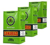 Canarias Yerba Mate Tè Serena 1.5kg (500g x 3) + Campione Regalo (40g):Ricco di antiossidanti e vitamine, accelera il metabolismo, senza zucchero | Uruguay