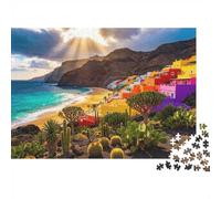 Canary Islands Puzzle 1000 pezzi Materiale riciclato Volcanic Coast Puzzles for Elderly Alleviare la demenza senile Divertente Family Game Activity Casa 70x50cm/1000pcs