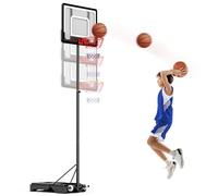 Canasta de Baloncesto, Canasta baloncesto altura regulable de 128 a 305 cm, Soporte de Baloncesto con Tablero, Adecuada para Adultos y niños (Pallacanestro per bambini - 2,1 m - Bianca)