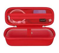 Canboc Custodia da trasporto altoparlante Bluetooth portatile Beats Pill, box altoparlante Bluetooth portatile, tasca in rete per cavo USB, rosso acceso (solo custodia)