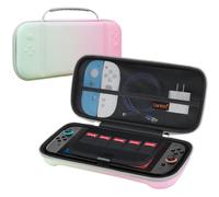 Canboc Custodia da trasporto compatibile con Nintendo Switch 2 (2025), borsa rigida per console Switch 2, tasca in rete per accessori, rosa sfumato verde (solo custodia)