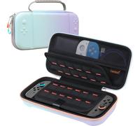 Canboc Custodia da trasporto Nintendo Switch 2 (2025), borsa rigida per console Switch 2 con 24 slot per schede di gioco, tasca in rete per accessori, viola sfumato blu (solo custodia)
