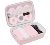 Canboc Custodia dura JADENS D110 Label Maker, scatola portatile della stampante di etichette Bluetooth, sacchetto a maglia con cerniera adatta carta per etichette e cavo di ricarica, Rosa