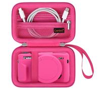 Canboc Custodia per Canon PowerShot G7 X Mark II/ G7 X Mark III / G5 X Mark II / G7X Fotocamera Digitale, Punta e Spara Vlogging Borsa, Tasca a rete con cerniera adatta al cavo USB, Rosa
