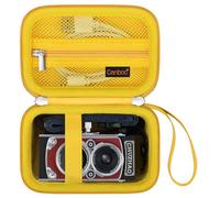 Canboc custodia per fotocamera digitale vintage CHUZHAO, borsa portatile in stile TLR retrò, tasca in rete per cavo USB e scheda SD, gialla (solo custodia)
