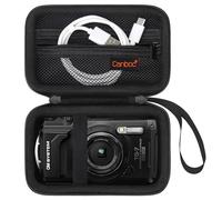 Canboc Custodia per OM SYSTEM Tough TG-7 / OM SYSTEM OLYMPUS TG-6 Telecamera subacquea, Borsa fotografica impermeabile, Tasca a rete lampo adatta al cavo USB, Nero