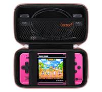 Canboc Custodia rigida compatibile con RG35XX H Retro Handheld Game Console, Scatola di archiviazione per console di gioco video, Tasca a rete adatta al cavo, Scheda SD, Oro rosa (solo custodia)