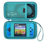 Canboc Custodia rigida compatibile con RG35XX H Retro Handheld Game Console, Scatola di archiviazione per console di gioco video, Tasca a rete adatta cavo, scheda SD, Turchese (solo custodia)