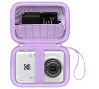 Canboc Custodia rigida fotocamera digitale KODAK PIXPRO FZ55/ FZ45/ FZ43/ FZ53 da 16 MP, borsa per fotocamera vlogging, tasca in rete con cerniera per cavo, scheda SD, viola (solo custodia)