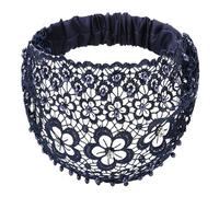 Canca in pizzo - ampio tratto floreale, turbante elastico perla | tessuto traspirante morbido, impugnatura non slip per donne ragazze yoga palestra che danza alla moda indossare casual boho per capell