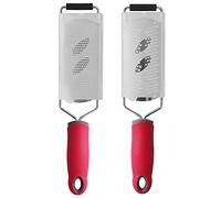 Cancella in acciaio inossidabile Grattugia a limone cucina multiuso a zester per verdure al cioccolato a grazia con manico non slip 30.7x6,5 cm (【Set a due pezzi】 pianta dente fine)