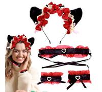 Cancelle per le orecchie del gatto, fascia per le orecchie per le donne - Coperto delle orecchie di gatto per cosplay - in costume regolabili Banda per capelli per Halloween Christmas's San 's Day Nig