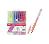 CANCELLERIA DAM MPPE124C97 - set 10 pezzi, colori fluo, punta 0,9 mm, impugnatura in gomma