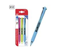 CANCELLERIA DAM MPPE199C91X12 - set 3 pezzi, punta 0,7 mm, multicolore, sistema a clic