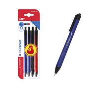 CANCELLERIA DAM MPPE34803C91 - set 4 pezzi, punta 0,7 mm, corpo plastica, colori blu, nero