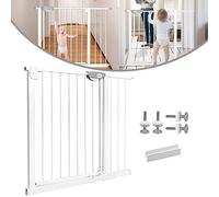 Cancelletto di protezione per bambini, chiusura automatica della griglia delle scale, senza forare le griglie, griglia per porta + 20 cm di estensione, estensibile fino a 105 cm, 90 °, bianco