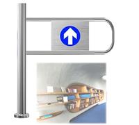 Cancelletto di sicurezza a battente automatico per ingresso al mercato, 90 cm x 100 cm, resistente, unidirezionale, barriera di sicurezza girevole ideale per una maggiore sicurezza e un facile accesso