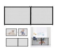 Cancelletto di Sicurezza Barriera per Cani, Cancello per Cani 180 x 72 CM Barriera per Cani da Interno Pieghevole Cani Cancelletto per Scale e Vani Porta Corridoi Cucine, Nero, 1 Pezzi
