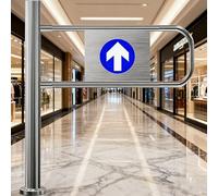 Cancelletto di sicurezza in acciaio inox per mercati, biblioteche e negozi EntranceRightSwing 80 x 100 cm, design durevole con chiusura a 1 via, sicuro e facile da installare