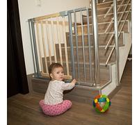 Cancelletto di sicurezza Lola 73-82,5cm, in legno e metallo, grigio (allungabile fino a 138,5cm)