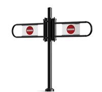 Cancelletto di sicurezza nero a molla per supermercati - Porta girevole a chiusura automatica unidirezionale per banchi cassa, magazzini e centri commerciali (110x100CM) - Soluzione di accesso