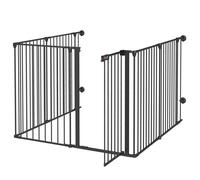 Cancelletto di Sicurezza per Animali Domestici 123x102x90 cm in Metallo e Plastica Nero