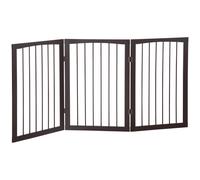 Cancelletto di Sicurezza per Animali Domestici 160x76 cm in MDF Marrone Scuro