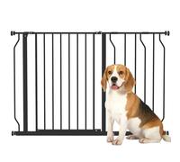 Cancelletto di sicurezza per cani PawHut, cancelletto per cani da 75-115 cm, cancelletto per bambini, cancelletto a morsetto, cancelletto di sicurezza, apertura a due vie, acciaio, nero