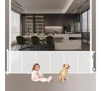Cancelletto di Sicurezza Retrattile per Bambini, 0-254 cm Cancelletto Estensibile per Bambini Scale e Corridoi Interni ed Esterni Cancello per Cani (Bianco)