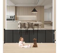 Cancelletto di Sicurezza Retrattile per Bambini, 0-254 cm Cancelletto Estensibile per Bambini Scale e Corridoi Interni ed Esterni Cancello per Cani (Nero)