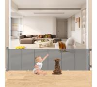 Cancelletto di Sicurezza Retrattile per Bambini, 0-254 cm Cancelletto Estensibile per Bambini Scale e Corridoi Interni ed Esterni Cancello per Cani (Grigio)
