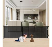 Cancelletto di Sicurezza Retrattile per Bambini, 0-300 cm Cancelletto Estensibile per Bambini Scale e Corridoi Interni ed Esterni Cancello per Cani (Nero)