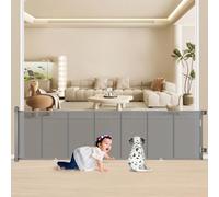 Cancelletto di Sicurezza Retrattile per Bambini, 0-300 cm Cancelletto Estensibile per Bambini Scale e Corridoi Interni ed Esterni Cancello per Cani (Grigio)