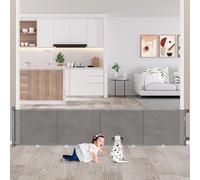 Cancelletto di Sicurezza Retrattile per Bambini, 0-500 cm Cancelletto Estensibile per Bambini Scale e Corridoi Interni ed Esterni Cancello per Cani (Grigio)