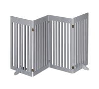 Relaxdays Cancelletto per Bambini, Barriera per Cani e Neonati, Recinzione per Scale, Cancellino HxL 92 x 207 cm, Grigio, Fibra di Legno, 1 pz